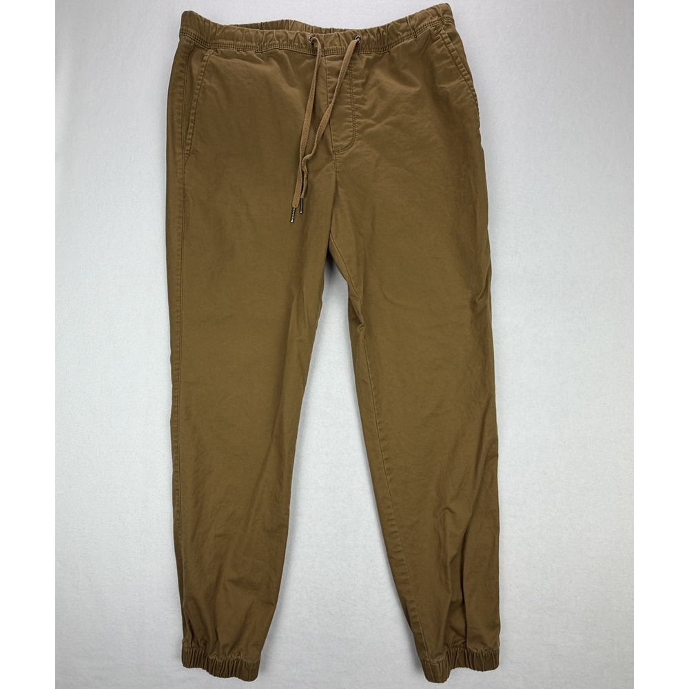 Gap For Good Mens Brown Elastic Waist Drawstring Jogger Pants Size M Tapered Leg